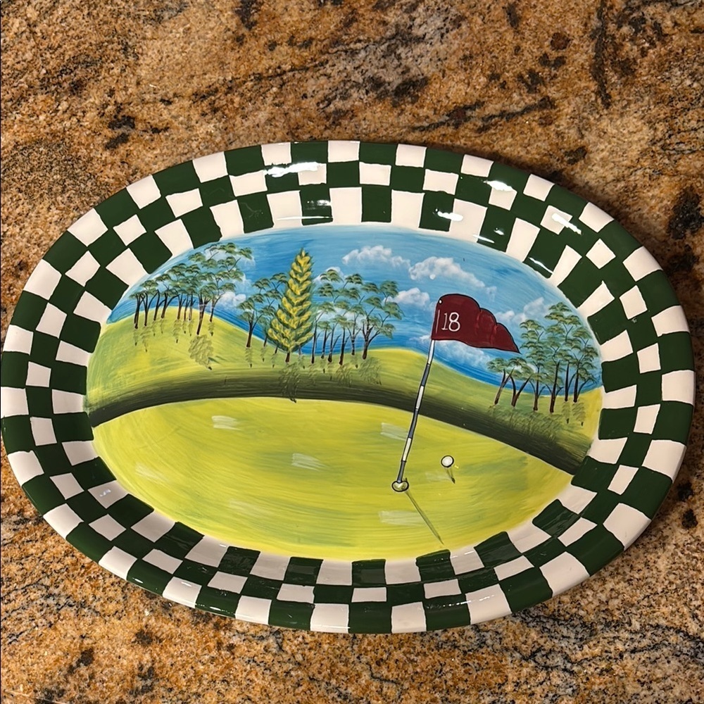 Lifestyle Home White Ceramic Plate golf